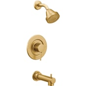 Moen Posi-Temp Pressure Balanced Tub and Shower Trim with 2.5 GPM Shower Head and Tub Spout from the Align Collection (Less Valve) Brushed Gold