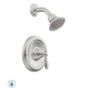 Moen Single Handle Posi-Temp Pressure Balanced Shower Trim with Shower Head from the Brantford Collection (Less Valve) Chrome