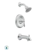 Moen Posi-Temp Pressure Balanced Tub and Shower Trim with 1.75 GPM Shower Head and Tub Spout from the Brantford Collection (Less Valve) Chrome