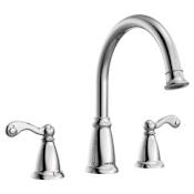 Moen Traditional Deck Mounted Roman Tub Filler Trim with Metal Lever Handles Chrome