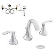 Moen Double Handle Widespread Bathroom Faucet from the Eva Collection (Valve Included) Chrome