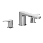Moen Rizon Double Handle Low Arc Deck Mounted Roman Tub Filler (Less Valve) Chrome