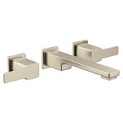 Moen 90 Degree 1.2 GPM Wall Mounted Widespread Bathroom Faucet Brushed Nickel