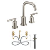 Moen Gibson 1.2 GPM Widespread Bathroom Faucet with Pop-Up Drain Assembly Brushed Nickel