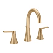 Moen Jase 1.2 GPM Widespread Bathroom Faucet with Pop-Up Drain Assembly Bronzed Gold
