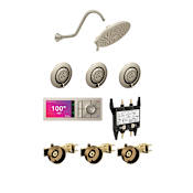 Moen Velocity Shower System with Rain Shower, Arm/Flange, Controller, Valve, Body Sprays, and Body Spray Rough-Ins Brushed Nickel