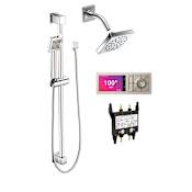 Moen 90 Degree Shower System with Rain Shower, Arm/Flange, Controller, and Valve Chrome