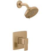 Moen Iver Shower Only Trim Package with 1.75 GPM Modern Single Function Shower Head Bronzed Gold
