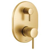 Moen Align 2 Function Pressure Balanced Valve Trim Only with Double Lever Handle, Integrated Diverter - Less Rough In Brushed Gold