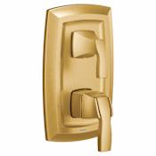 Moen Voss 2 Function Pressure Balanced Valve Trim Only with Double Lever Handle, Integrated Diverter - Less Rough In Brushed Gold