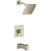 Moen 90 Degree Tub and Shower Trim Package with 1.75 GPM Single Function Shower Head Brushed Nickel