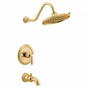 Moen Weymouth Multi Function Pressure Balanced Valve Trim Only with Single Lever Handle and Integrated Diverter - Less Rough In Brushed Gold