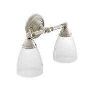 Moen Brantford 16" Wide 2 Light Bathroom Sconce with Frosted Shades Brushed Nickel