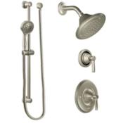 Moen Pressure Balanced Shower System with Shower Head, Integrated Volume Control, Diverter, and Hand Shower from the Rothbury Collection (Valves Included) Brushed Nickel