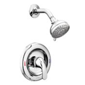 Moen Alder Posi-Temp Single Handle Pressure Balanced Shower Trim with Multi-Function Shower Head Chrome