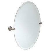 Moen 22-13/16" W x 26" H Oval Frameless Bathroom Wall Mirror Brushed Nickel