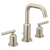 Moen Gibson Widespread Bathroom Sink Faucet - Includes Pop-Up Drain Trim, Less Rough In Brushed Nickel