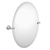 Moen 22-13/16" W x 26" H Oval Frameless Bathroom Wall Mirror Brushed Nickel