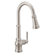 Moen Paterson 1.5 GPM Single Hole Pull Down Kitchen Faucet with Duralast Cartridge and Reflex, PowerBoost, and Duralock Technologies Spot Resist Stainless