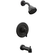 Moen Gibson Tub and Shower Trim Package with 1.75 GPM Single Function Shower Head Matte Black