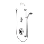 Moen Shower System Trim Package with 2.5 GPM Single Function Hand Shower and Slide Bar Less Shower Head and Rough-In Valve from the Commercial Collection Chrome