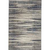 Mohawk Home Cleo 5-1/4' x 8' Polyester Abstract Indoor Rectangular Area Rug Furie Stripe Gray / Dark Blue