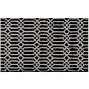 Mohawk Home Knitted Bath 1-1/2' x 2' Polyester Geometric Indoor Rectangular Bathroom Rug Linkage Black / Flint