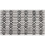 Mohawk Home Knitted Bath 1-1/2' x 2' Polyester Geometric Indoor Rectangular Bathroom Rug Linkage White / Black