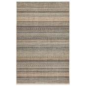 Mohawk Home Reverb 5-1/4' x 8' Polyester Striped Indoor Rectangular Area Rug Graystone Cream