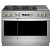 Monogram 48 Inch Wide 8.25 Cu. Ft. Slide In Dual Fuel Professional Range with 6 Burners and Griddle Stainless Steel
