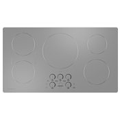 Monogram 36 Inch Wide 5 Burner Induction Cooktop with Glide Touch Controls and Built-In WiFi Silver
