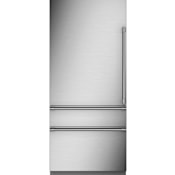 Monogram 36 Inch Wide 20.2 Cu. Ft. Integrated Bottom-Freezer Refrigerator with Factory Installed Ice Maker Custom Panel