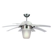 Monte Carlo Airlift Eight Blade 44 Inch Indoor Ceiling Fan with Light Kit and Remote Brushed Steel