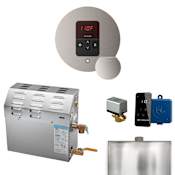 Mr Steam MS 5 kW (5000 W) Steam Shower Generator Package with Round iTempo Control and Accessories Brushed Nickel