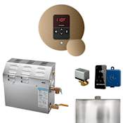Mr Steam MS 9 kW (9000 W) Steam Shower Generator Package with Round iTempo Control and Accessories Brushed Bronze