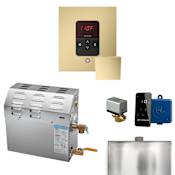 Mr Steam MS 10 kW (10000 W) Steam Shower Generator Package with Square iTempo Control in and Accessories Satin Brass