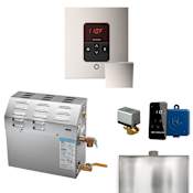 Mr Steam MS Super iTempo Square 15 kW (15000 W) Steam Shower Generator Package with Square iTempo Control and Accessories Polished Nickel