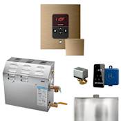 Mr Steam MS Super iTempo Square 15 kW (15000 W) Steam Shower Generator Package with Square iTempo Control and Accessories Brushed Bronze