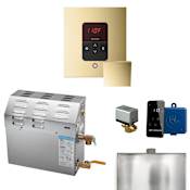 Mr Steam MS Super iTempo Square 15 kW (15000 W) Steam Shower Generator Package with Square iTempo Control and Accessories Polished Brass
