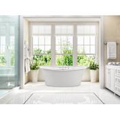 MTI Baths Loretta 67" Free Standing Acrylic Soaking Tub with Center Drain, Drain Assembly and Overflow White