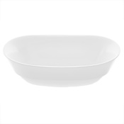 MTI Baths Acquabella 22" Oval Stone Composite Semi-Recessed Bathroom Sink White / Gloss