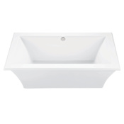 MTI Baths Madelyn 3 66" Free Standing DoloMatte Aria Elite Air Tub with Base, Center Drain, and Overflow White
