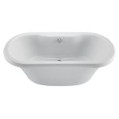 MTI Baths Melinda 8 67" Freestanding Acrylic Air Massage Elite Tub with Base, Center Drain and Overflow White