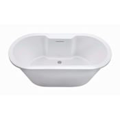MTI Baths New Yorker 10 72" Free Standing Solid Surface Tub with Center Drain, and Overflow White