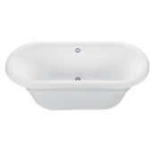 MTI Baths Melinda 1 71" Free Standing DoloMatte Aria Elite Air Tub with Pedestal, Center Drain, and Overflow White