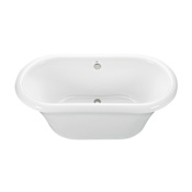 MTI Baths Melinda 4 66" Freestanding Acrylic Air Massage Elite Tub with Base, Center Drain and Overflow White