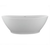 MTI Baths Boutique 66" Free Standing Stone Composite Air Tub with Center Drain and Drain Assembly White / Matte