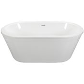 MTI Baths New Yorker 66" Free Standing Acrylic Air Massage Tub with Center Drain, Drain Assembly, and Overflow White