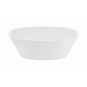 MTI Baths Acquabella 65-3/4" Free Standing Contemporary Stone Composite Soaking Air Tub with Center Drain and Overflow Gloss White