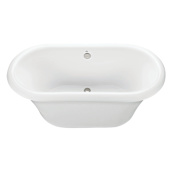 MTI Baths Melinda 4 66" Free Standing DoloMatte Air Tub with Pedestal, Center Drain, and Overflow White